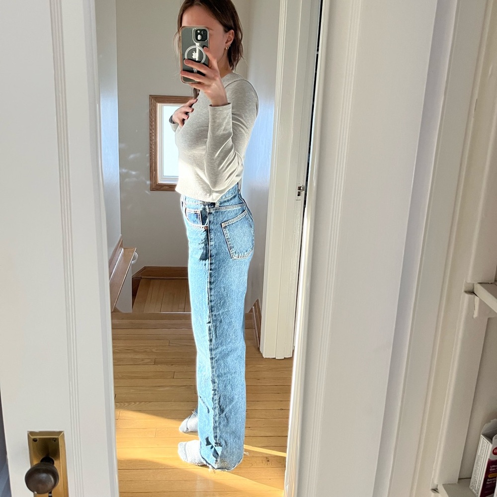 Zara Mid-rise, Full Length, Blue Jeans, Size 4 - Picture 2 of 8